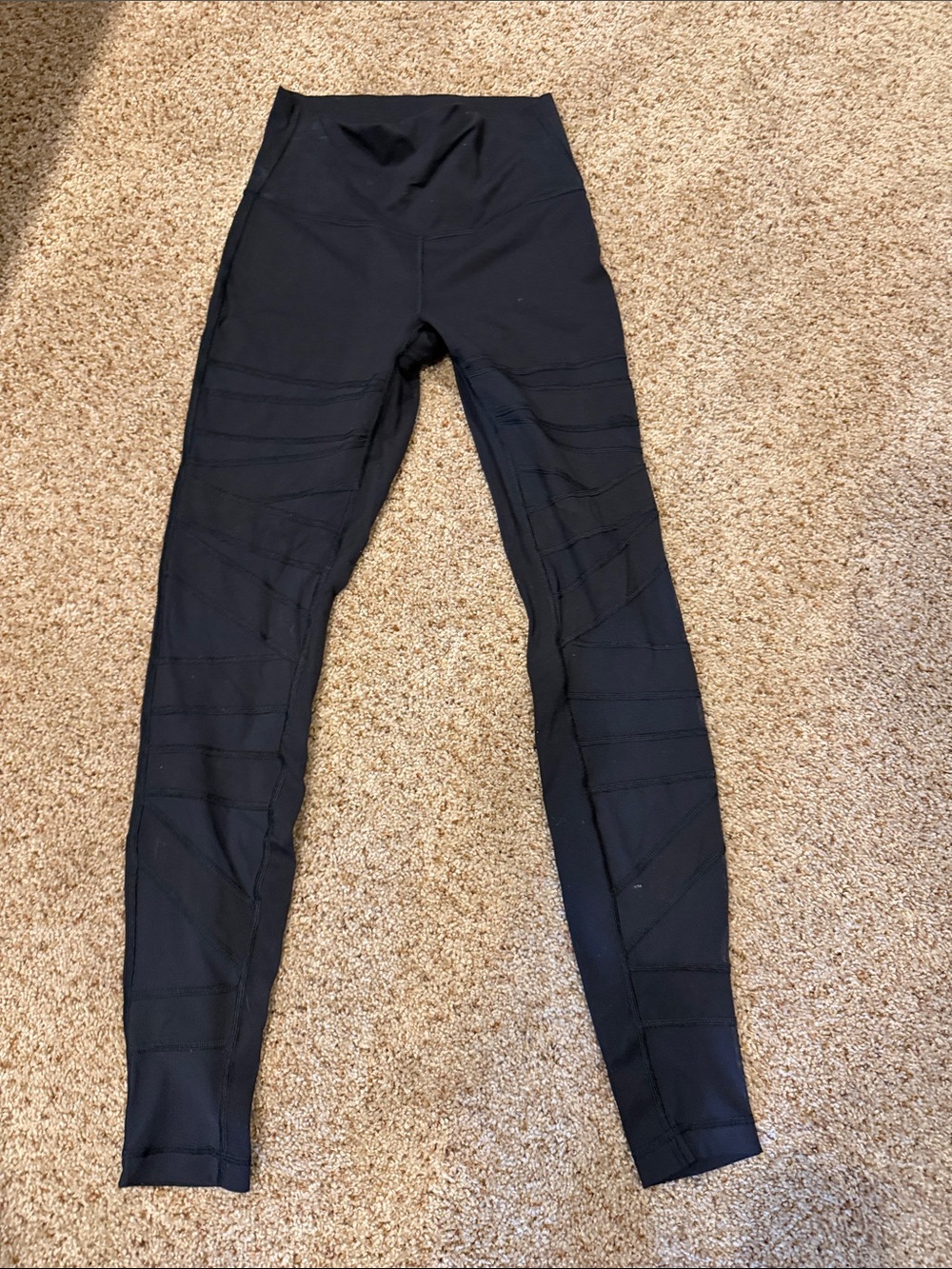 lululemon athletica Black Kids Leggings with Textured Panels